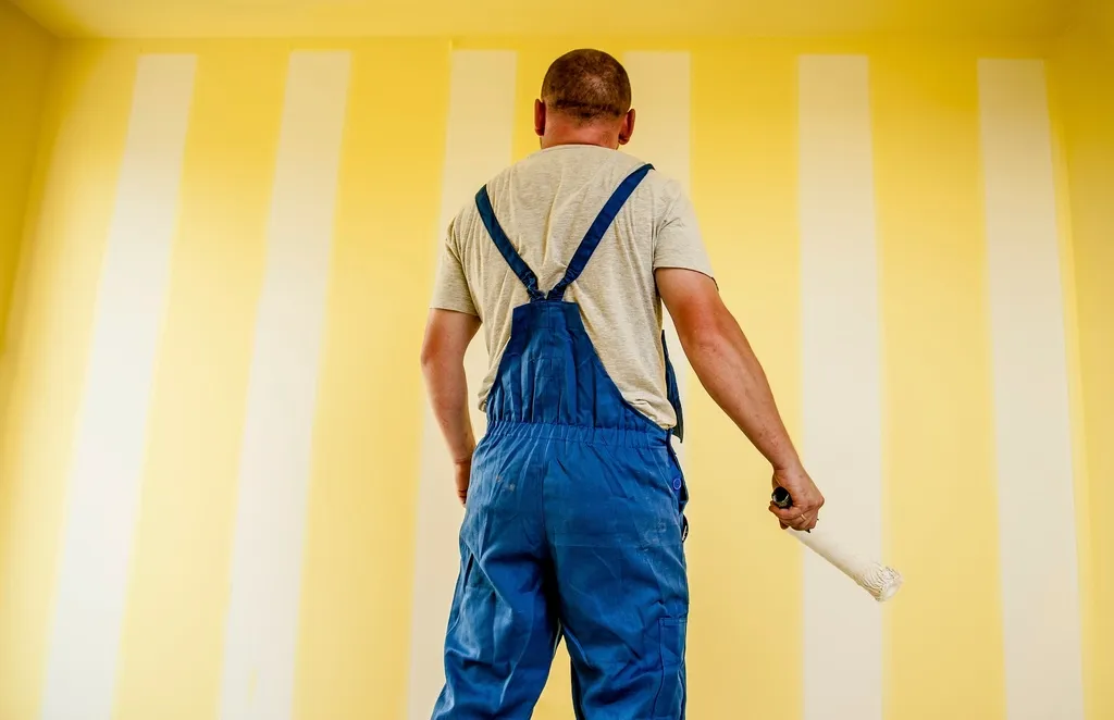 House painter with a paint roller